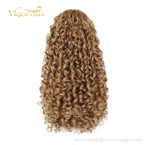 Easy Wear New Fashion Lowest Cheap Price For Women Natural Textured Afro Fiber Drawstring Curly Ponytail